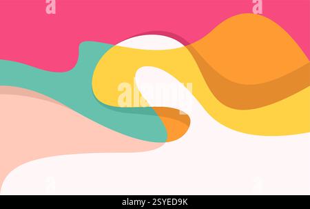 Colorful geometric wave and Fluid background. Trend Modern Abstract Template Design Stock Vector