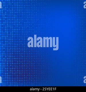 Vector Blue Tech Finance Fintech Background. Abstract Pixel Pattern. Digital Business Technology or Science Research Presentation Backdrop. Stock Vector