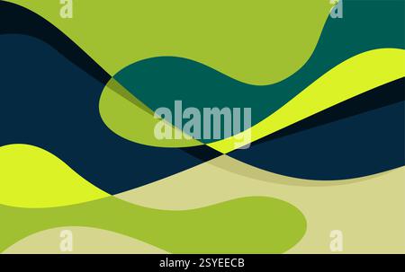 Abstract Fluid Wave Background Vector. Colorful Geometric Design Stock Vector