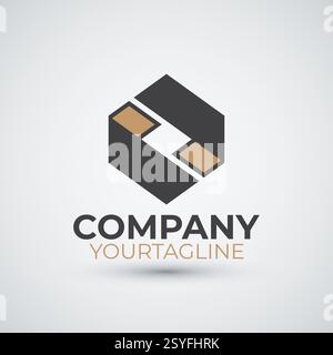 modern hexagon logo template design Stock Vector
