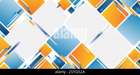 Modern abstract geometrical square shape photos frame background for your design, banner, flyer, covering calendar, web banners, ecommerce signs Stock Vector