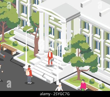 Vector isometric old bank building Stock Vector Image & Art - Alamy