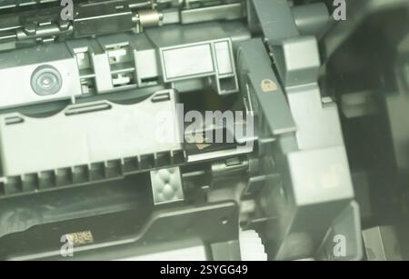 Laser printer cartridge assembly in high magnification Stock Photo