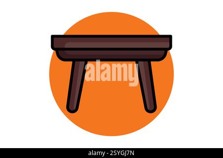 Table icon. colored outline icon style. icon related to furniture. furniture elements vector illustration Stock Vector
