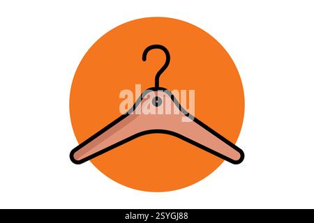 Hanger icon. colored outline icon style. icon related to furniture. furniture elements vector illustration Stock Vector