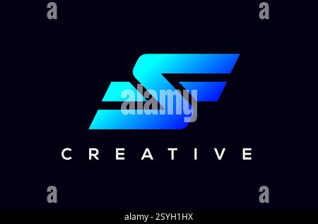 Letter S Technology Logo Design, Fast Super Speed Wings S Letter, Futuristic Style Logo, S Icon Symbol Vector Illustrations, SF Logo, Modern Digital Stock Vector