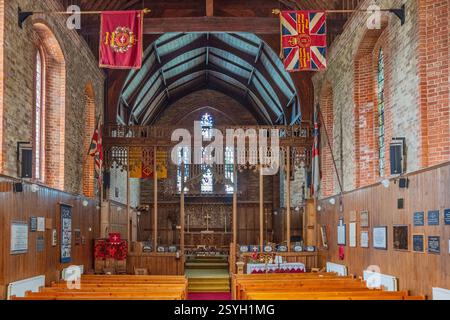 Christ Church Cathedral, interior,  Ross Road, Stanley, Falkland Islands Stock Photo