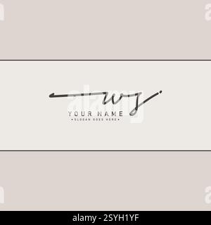 WS Signature Logo - Handwritten Vector Logo Template for WS Alphabet Stock Vector