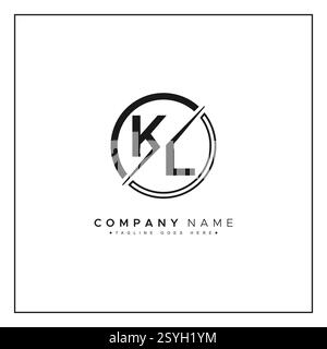 Initial KL Vector Logo - Elegant Monogram Template for letter K and L for your Business Stock Vector