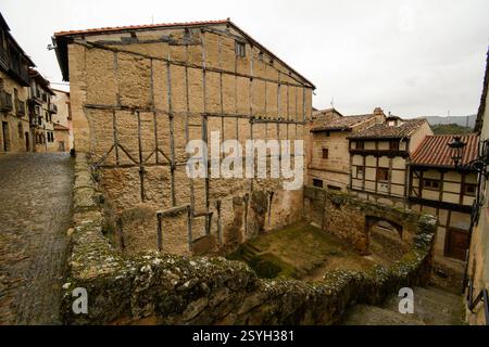 Old stone and wood house in Frias Stock Photo