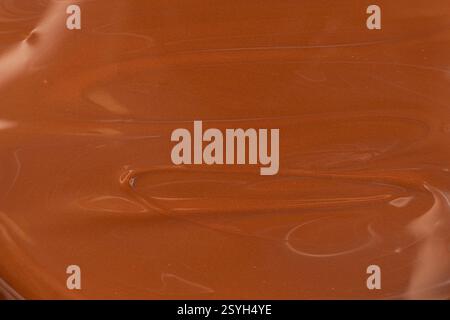 Melted Dark Chocolate Texture Macro Top View Stock Photo