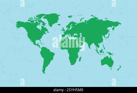 Illustration of a Colored map of world. World Map vector Stock Vector