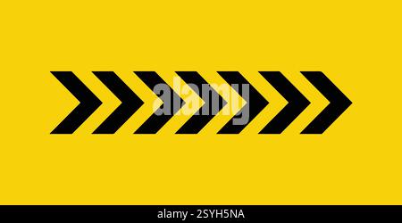 Dynamic moving arrow symbol. isolated on yellow background. Vector illustration Stock Vector