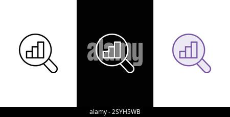Data analysis icon vector set. profit graph illustration Stock Vector