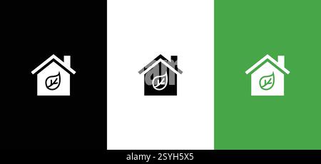 Eco green home vector icons. Concept of Green House energy Stock Vector