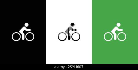 Vector illustration of a person on a bicycle for world cycling day. bicycle icon Stock Vector