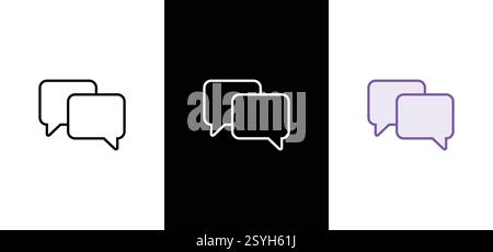 Chat message icon set, Chat speech bubble, Vector illustration Stock Vector