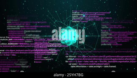 Image of data processing and globe over stars Stock Photo
