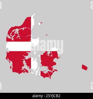 Denmark map symbol shape, travel web flat concept icon vector illustration . Stock Vector