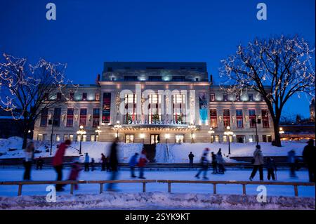 Ice skating at the Palais Montcalm. Winter Carnival in Quebec City