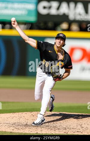 Pittsburgh Pirates pitcher Kyle Nicolas (66) during an MLB Spring ...