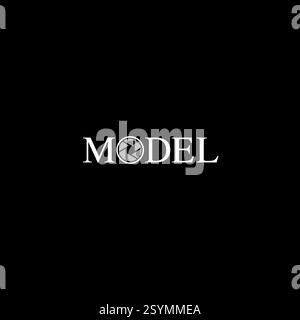 Model and Camera Shutter logo or wordmark design Stock Vector