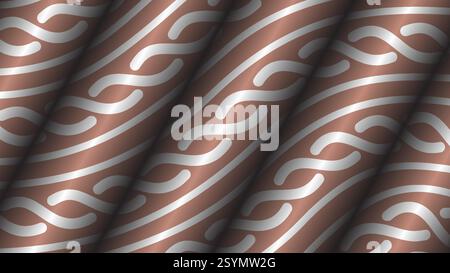 A modern abstract background with a woven, metallic pattern and a textured, industrial feel. Perfect for creating eye-catching designs Stock Vector