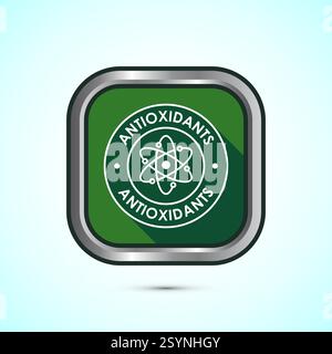 Circle vector icon Antioxidant Protection with molecule symbol protect ...