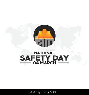 vector graphic of national safety day good for national safety day celebration. flat design. flyer design.flat illustration. Stock Vector