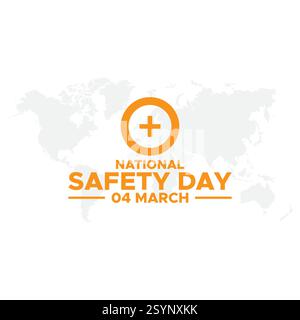 vector graphic of national safety day good for national safety day celebration. flat design. flyer design.flat illustration. Stock Vector