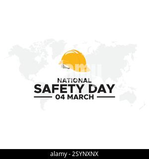 vector graphic of national safety day good for national safety day celebration. flat design. flyer design.flat illustration. Stock Vector