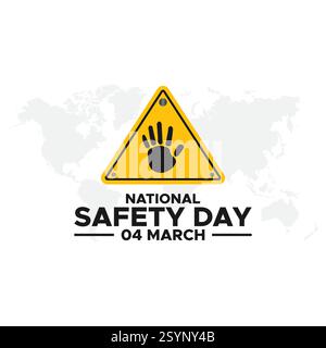 vector graphic of national safety day good for national safety day celebration. flat design. flyer design.flat illustration. Stock Vector