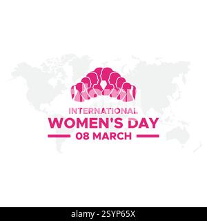 Women's day greeting card background. A greeting card from March 8th. International Women's Day. Vector illustration. Stock Vector