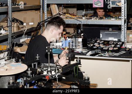 Donetsk Region, Ukraine. 18th Jan, 2025. Engineers at the drones workshop of the 93rd Mechanized Brigade focus on assembling and testing drone components. Engineers of the 93rd Mechanized Brigade are seen working in a drone workshop assembling and repairing critical electronic components. As modern warfare evolves, drones play an increasingly vital role enhancing reconnaissance, strike capabilities and battlefield efficiency. Their expertise directly contributes to Ukraine's defense efforts. (Credit Image: © Mykhaylo Palinchak/SOPA Images via ZUMA Press Wire) EDITORIAL USAGE ONLY! Not for Stock Photo