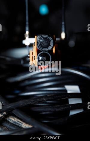 Donetsk Region, Ukraine. 18th Jan, 2025. Drone camera is seen prepared for mounting in a drones workshop of the 93rd Mechanized Brigade. Engineers of the 93rd Mechanized Brigade are seen working in a drone workshop assembling and repairing critical electronic components. As modern warfare evolves, drones play an increasingly vital role enhancing reconnaissance, strike capabilities and battlefield efficiency. Their expertise directly contributes to Ukraine's defense efforts. (Credit Image: © Mykhaylo Palinchak/SOPA Images via ZUMA Press Wire) EDITORIAL USAGE ONLY! Not for Commercial USAGE! Stock Photo