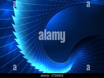 Technology abstract background Smart technology communication signal that can go far around the world for business expansion. Overlapping gradient cur Stock Vector