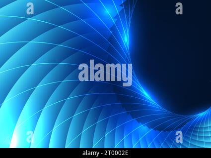 Technology abstract background Smart technology communication signal that can go far around the world for business expansion. Overlapping gradient cur Stock Vector
