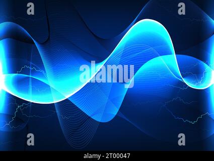 Abstract background technology of connection to transmit data in the Internet network Shows a wave of information and electric current that exchanges Stock Vector