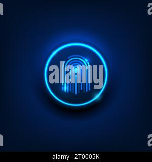 Fingerprint scanner button technology background used in identity verification to access important information It is a technology for protecting perso Stock Vector