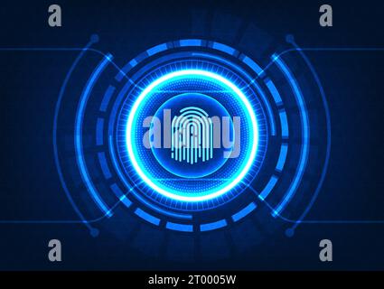 Technology background smart fingerprint technology Technology that helps secure access to important information of individuals or even organizations. Stock Vector
