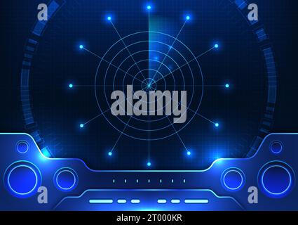 Foreign matter detection radar technology control screen background It is a screen suitable for using modern technology, using it as a poster or backg Stock Vector