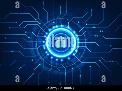 Technology background smart fingerprint technology Technology that helps secure access to important information of individuals or even organizations. Stock Vector