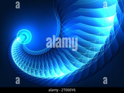Technology abstract background Smart technology communication signal that can go far around the world for business expansion. Overlapping gradient cur Stock Vector