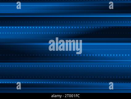 Abstract background technology uses color shading along with dot lines to make it look more modern and digital. The main emphasis is on dark blue tone Stock Vector