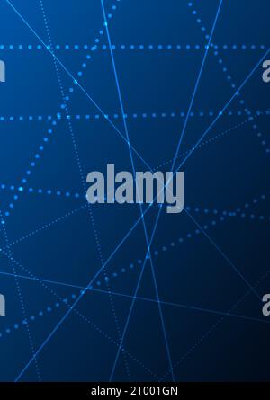 Abstract background technology uses color shading along with dot lines to make it look more modern and digital. The main emphasis is on dark blue tone Stock Vector