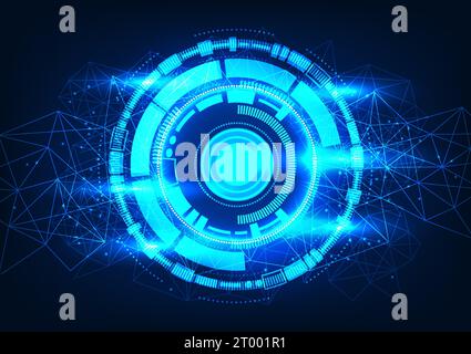 Technology circle center of the technological system is the processor that receives information and sends it out to the command execution system, acti Stock Vector