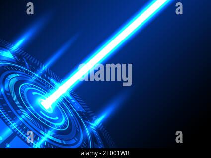 Background technology circle with a laser means technology processing information internet dark blue background Stock Vector