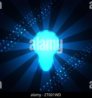 Light Bulb Technology Finding new ideas can use modern technology through the Internet with a variety of work ideas and quick solutions. to achieve go Stock Vector