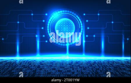 Smart technology circles with side circles refer to the processing work of the technology that takes in the information and converts it.which is popul Stock Vector