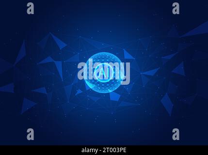 Artificial intelligence technology is a technology invented by humans to help work, helping businesses grow more than their competitors and ai can als Stock Vector